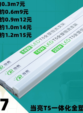 当亮照明T5LED一体化灯管展柜灯天花暗藏灯带t5LED全套塑料支架