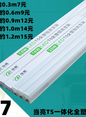 当亮照明支架灯T5灯管led灯日光灯长条一体化整套家用高亮节能灯