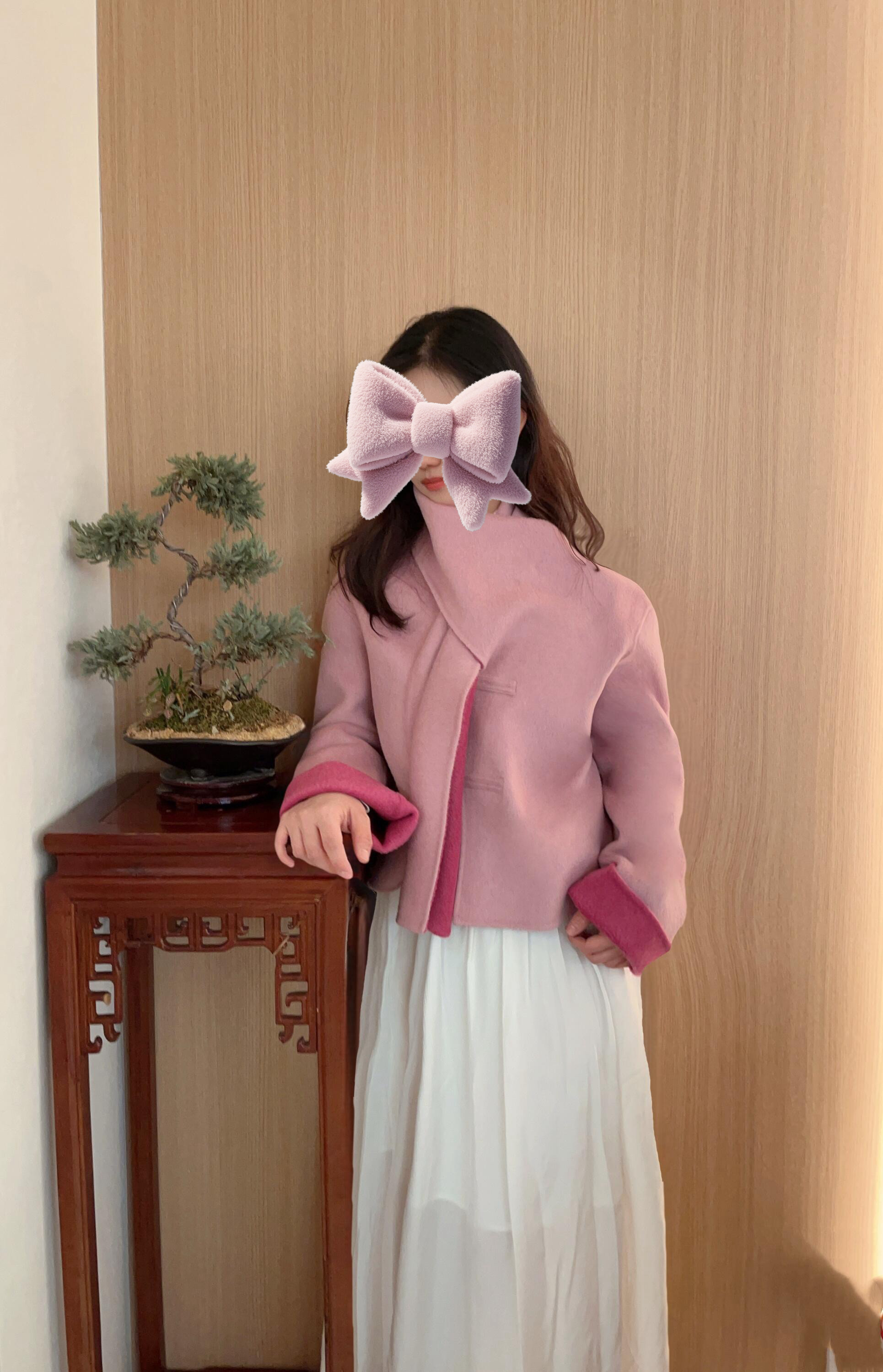 SW亲妈渠新年战袍新中式羊毛双面呢围巾款大衣国风盘扣短款上衣女,女装/女士精品,毛呢外套,淘宝优惠券,粉丝福利购,淘宝优惠卷