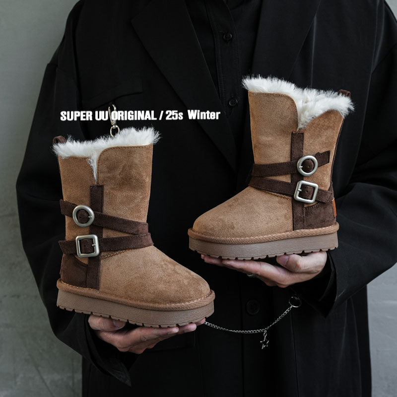 冬季真皮儿童雪地靴加绒加厚保暖高筒女童棉鞋复古风小女孩靴子,童鞋/婴儿鞋/亲子鞋,雪地靴,淘宝优惠券,粉丝福利购,淘宝优惠卷