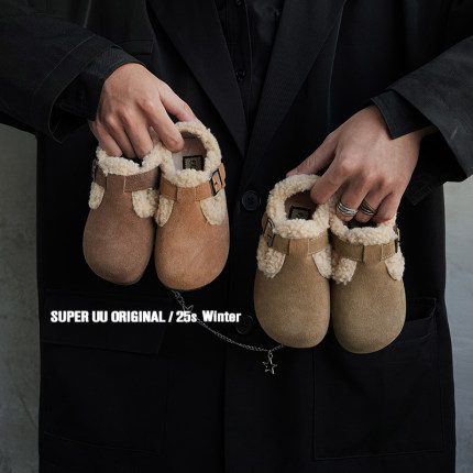 冬季新款低帮儿童勃肯鞋加绒加厚保暖女童棉鞋英伦风小女孩皮鞋