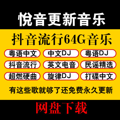 24年抖音流行音乐 网盘车载音乐 悦音 经典流行中文 打碟中文DJ