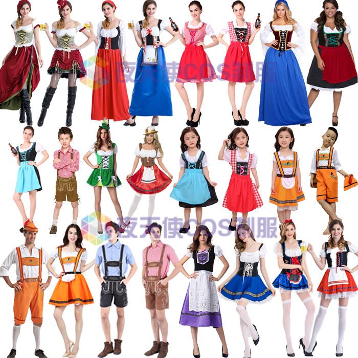 德国男童民族传统啤酒节叮咚服成人法国女孩儿童舞台演出表演服装