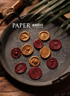 21DOES 手工火漆币 信封封印 复古法国浪漫玫瑰 蝴蝶 皇冠 猫头鹰