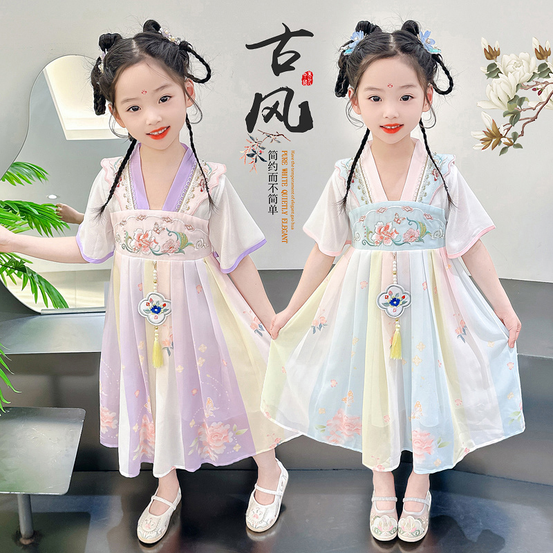 女童汉服2025新款儿童连衣裙