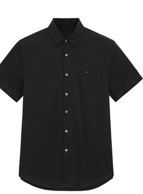 YPUT男装 夏季新款纯色金线刺绣短袖衬衫YHG123048C