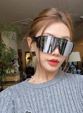 韩版春夏季连体墨镜女大脸防风骑行眼镜男款潮反光运动护目滑雪镜