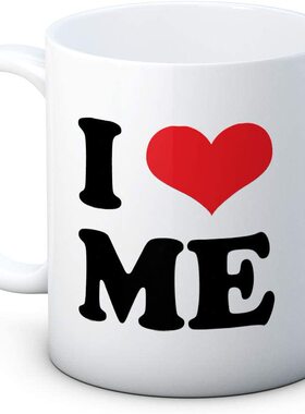 I LOVE ME美式陶瓷咖啡马克杯子大容量茶水杯生日礼物新款爱心Mug