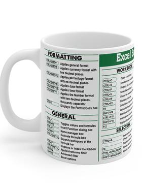 Accountant财务会计Excel Shortcut快捷键陶瓷咖啡马克杯子茶水杯