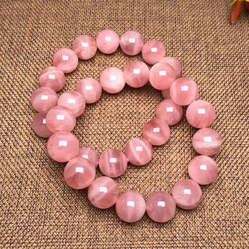 天然马粉手链女款粉水晶单圈饰品