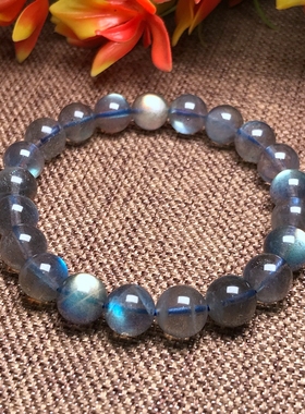 天然灰月光石手链时尚拉长石手串