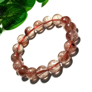 精选天然红发晶手链单圈原石打磨原色女款补火饰品礼物FJ--A--024