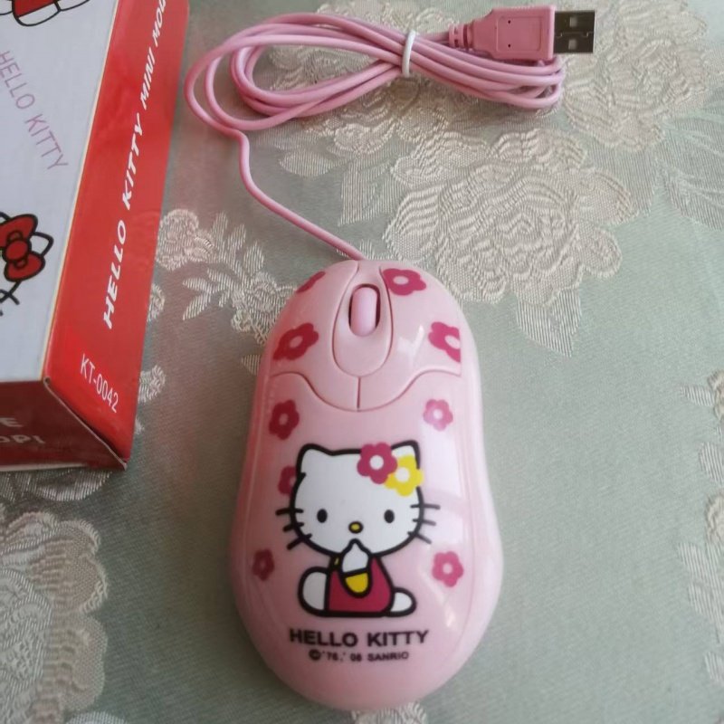包邮粉色女生可爱鼠标静音卡通KT