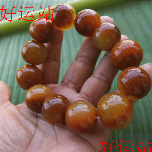 促销黄龙玉男士圆珠单圈手链