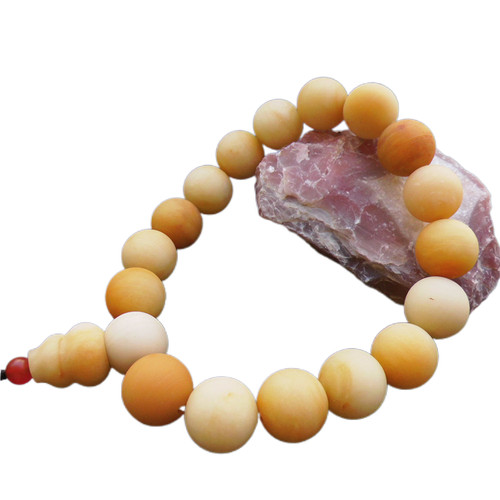 新款黄龙玉亚光面圆珠手持