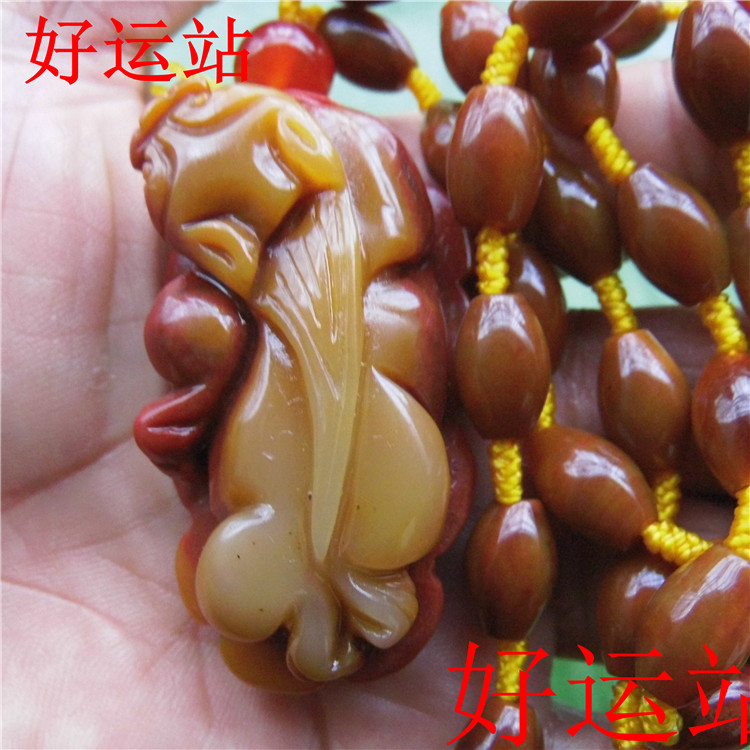 新款黄龙玉手工吊坠霸业貔貅挂件玉石颈饰黄蜡石项链珠宝首饰精品