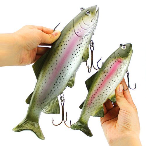 仿真海钓大软鱼30cm400g 20cm100g大号款灰色斑点软鱼饵船钓
