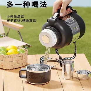 高档316保温杯女便携高颜值大容量不锈钢水杯男泡茶矮胖大肚杯子