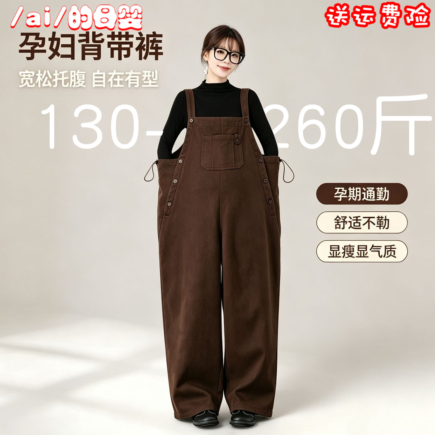 大码加绒厚款背带裤秋冬200斤肥