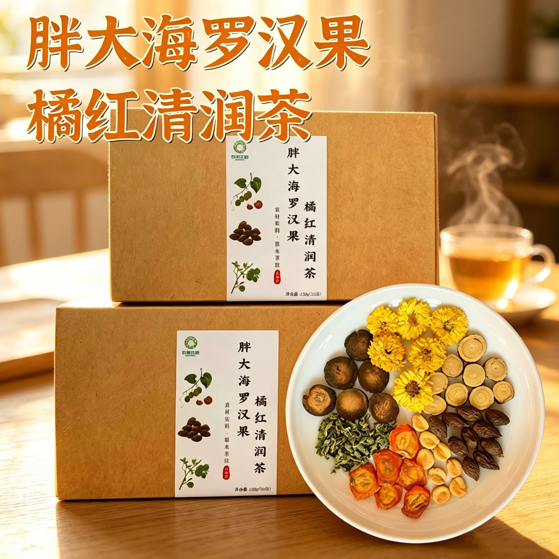 胖大海罗汉果橘红清润茶嗓子冲泡