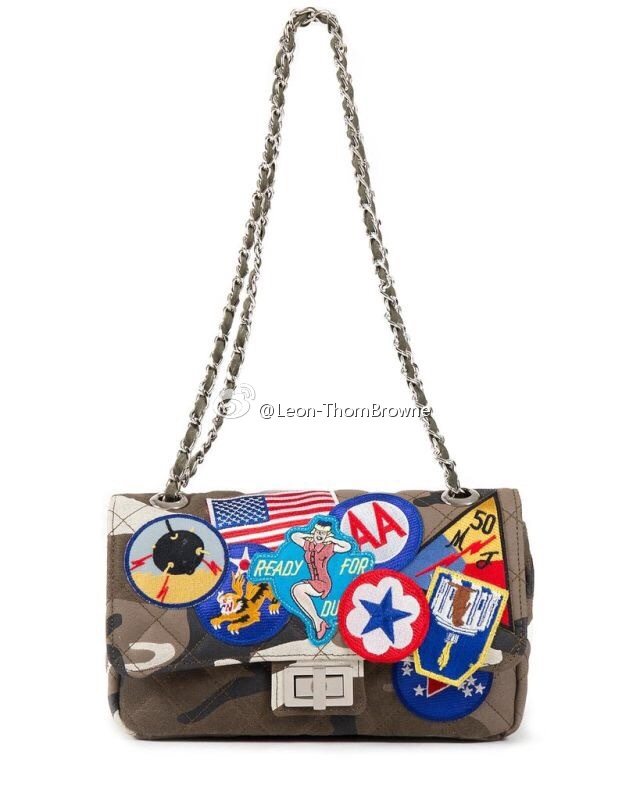 readymade 迷彩徽章lindy 限量菱格链条包拎包