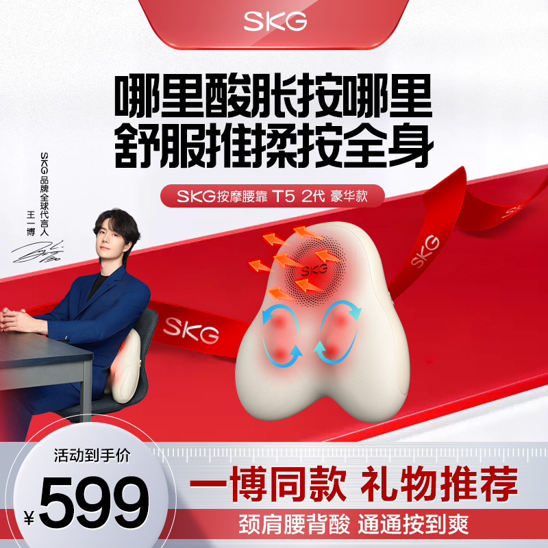 SKG汽车电动腰部按摩仪车载靠垫