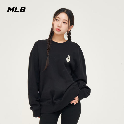 MLB男女NY爱心刺绣圆领卫衣
