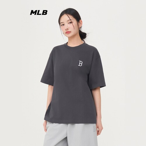 MLB情侣NY刺绣宽松短袖T恤