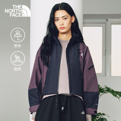 北面女户外防水短款冲锋衣外套