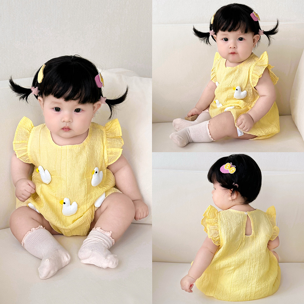 女宝宝连体衣夏季婴儿衣服超萌可爱立体公仔新生包屁哈衣爬服