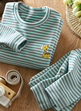 儿童秋衣秋裤套装男童女童宝宝无骨德绒保暖内衣小孩加厚秋冬睡衣