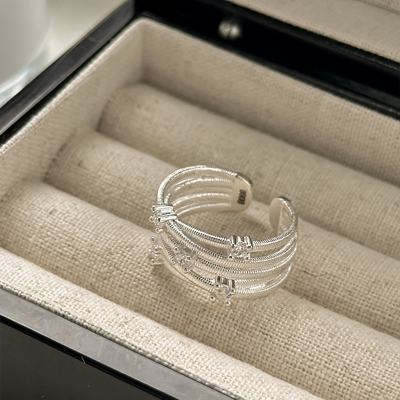 S925纯银多层环绕微镶钻