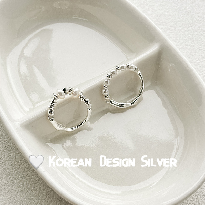 925纯银不规则液态流线珍