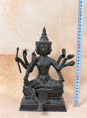 泰国佛牌搬运工 龙婆禅南2560二庙一期四面神供奉，高26CM