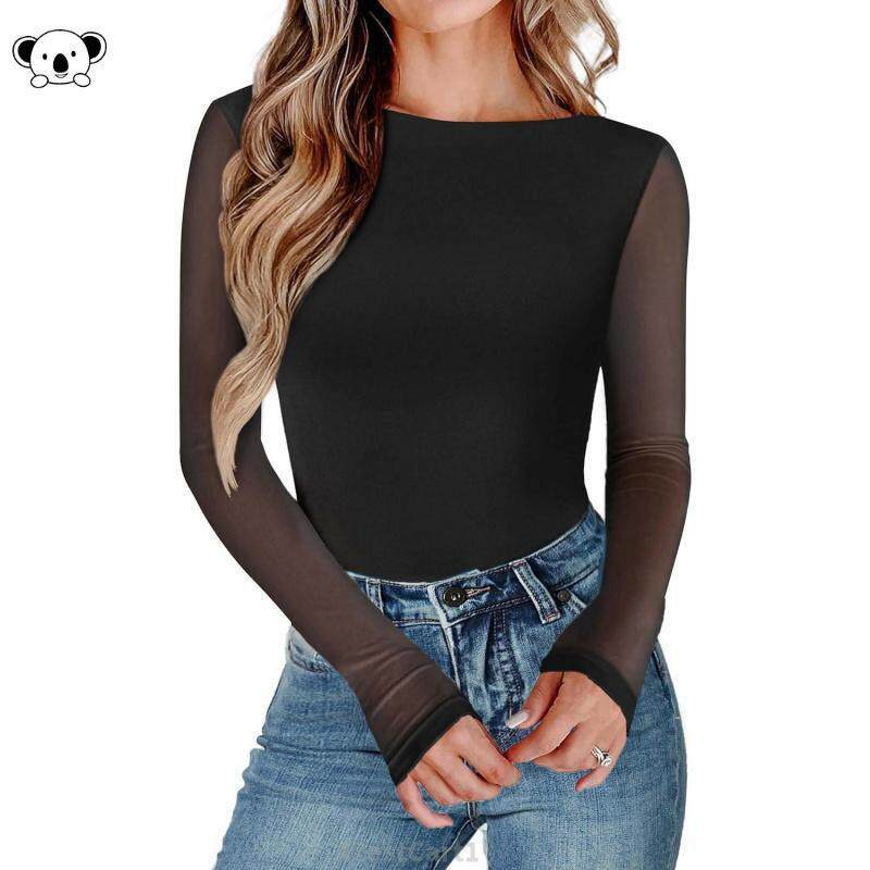 I 24873 Women Bodysuit Mesh Going Out网纱连体衣