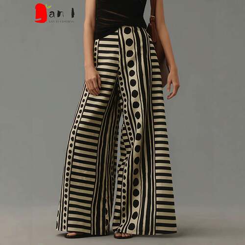 UOOZEE Women's Boho Polka Dot Barrel Pants with Pockets