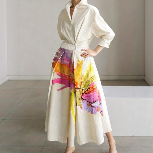 CasualFittedPrintedDressShirt