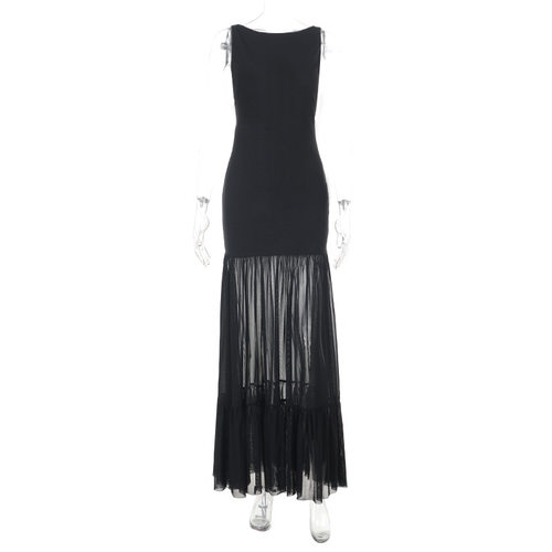 Women'sSheerMeshSplicingTube
