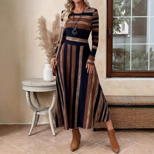 Women'sCasualStripedFittedLong