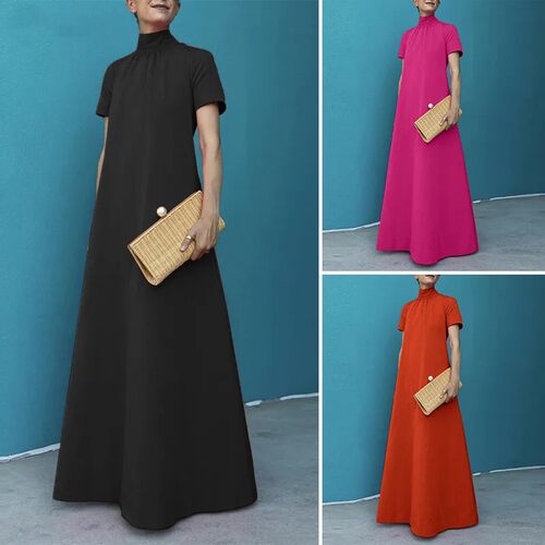 Women'sSolidColorFittedDress