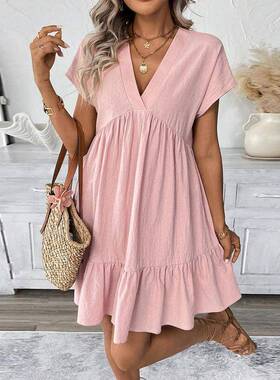 Women's Summer Beach Dresses 2026 Casual V Neck Lightweight