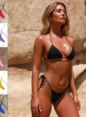 Viral Women’s Leopard Print Halter Bikini   Sexy Deep V Low