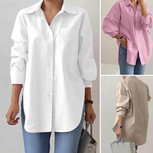 CasualSolidColorDropShoulder