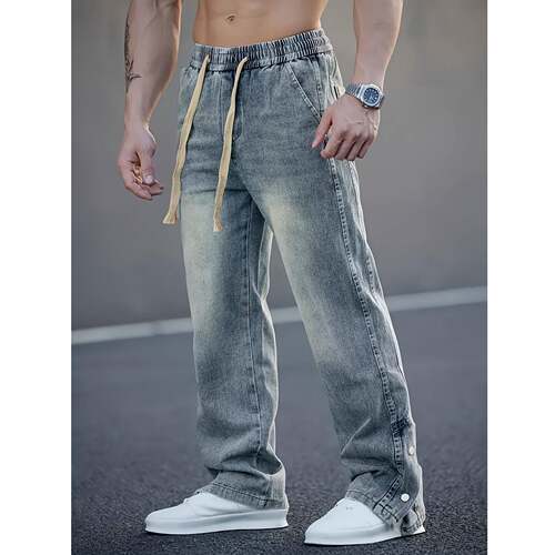 Light Blue Cotton Slim Jeans | Comfortable breathable
