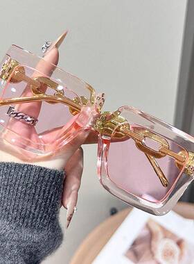 2-Pack Women’s Oversized Square Sunglasses Rose Gold Vintag