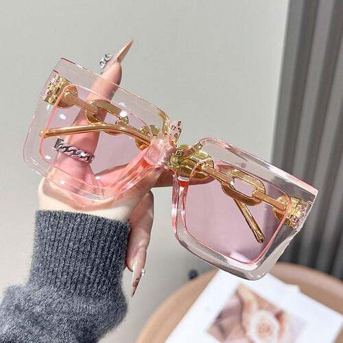 2-Pack Women’s Oversized Square Sunglasses Rose Gold Vintag