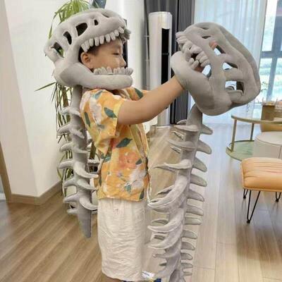 DUMPECCI Unisex 3D Dinosaur Skeleton Costume Wearable Soft