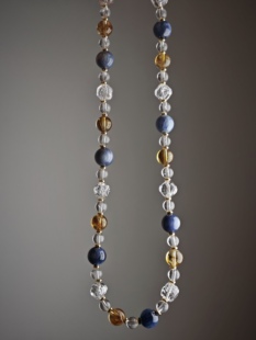 原创设计蓝晶石黄水晶白水晶项链