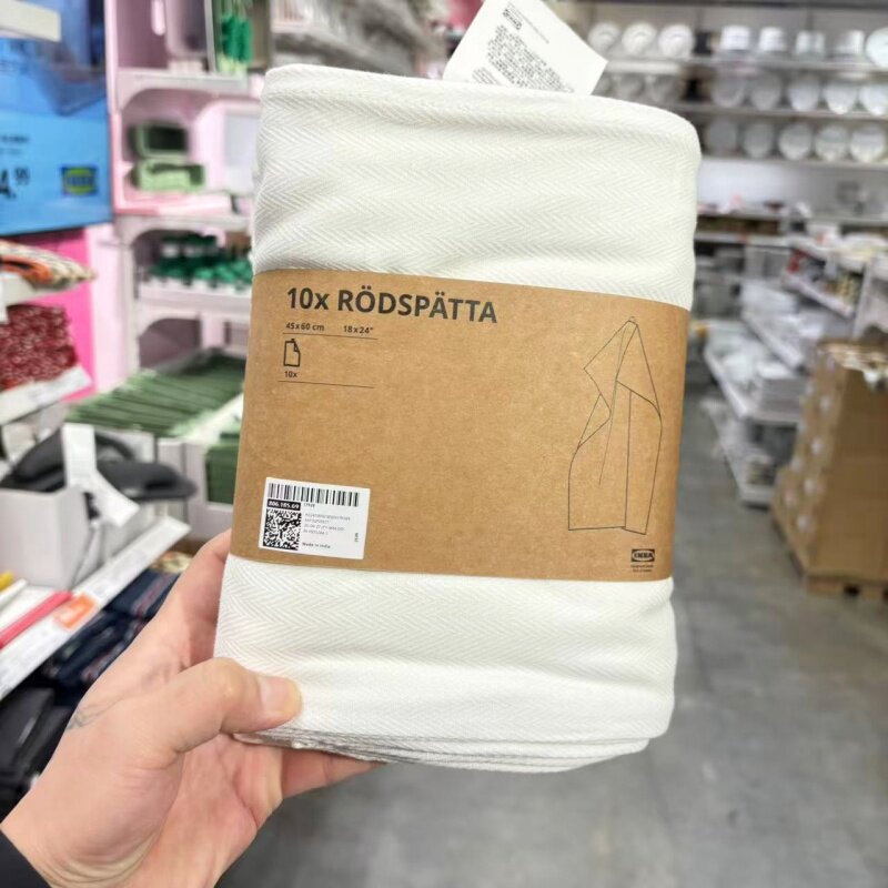 IKEA宜家 若斯贝塔 厨房用巾抹布纯棉清洁布擦碗布擦手巾茶巾10条