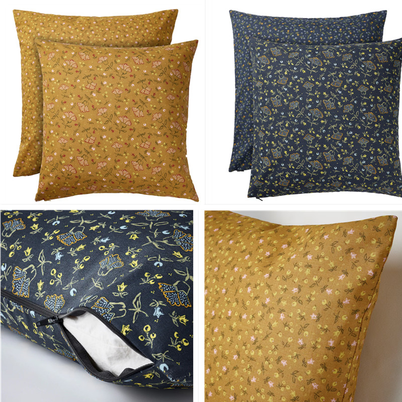 IKEA/宜家靠垫套花卉纯棉靠垫套